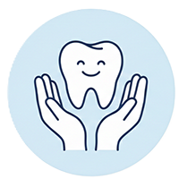 歯を手で包み込んでいるアイコン