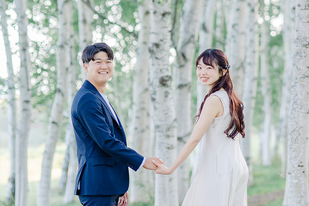 白樺のカップル